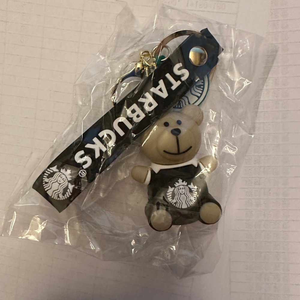 Starbucks Bear Keychain Silicone Rubber - Brown